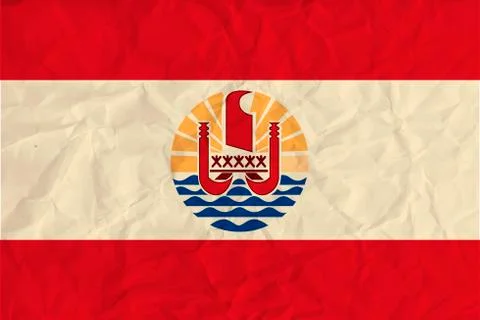 French Polynesia  paper flag Stock Illustration
