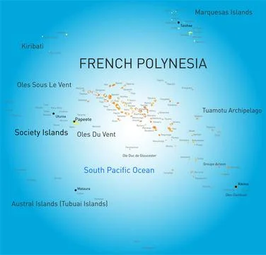 French Polynesia Vector color map of French Polynesia Copyright: xZoonar.c... Stock Photos
