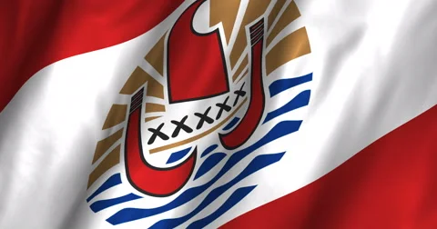 French Polynesia waving flag 4K Stock Footage 50741557