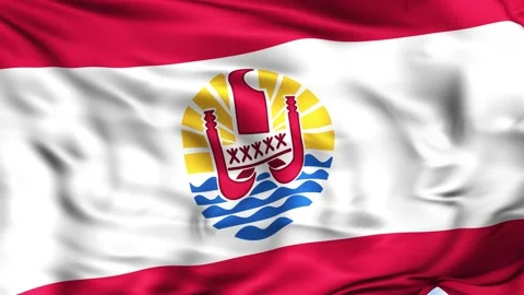 French Polynesia Waving Flag Background 스톡 동영상 204140796