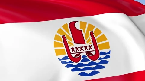 French Polynesia Waving Flag Background Loop Stock Footage 317848213