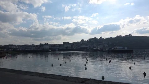 French port with nice sky background Video stock 76911855