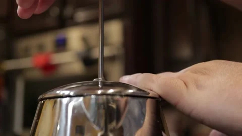 French press being used Stock Footage 140362925