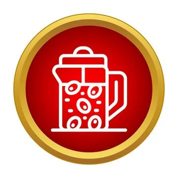 French press coffee maker brewing icon design Stock Illustration