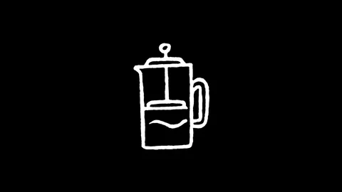 French Press Coffee Maker Icon Stock Footage 347770799