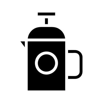 French press coffee maker icon. Concept of brewing and hot beverage. Illustration