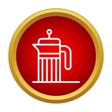 French press coffee maker icon brewing caffeine Stock Illustration