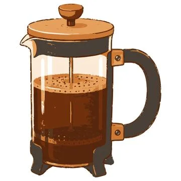 French Press Coffee Maker Illustration Stock Illustration