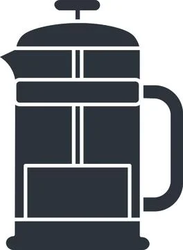 French Press, Coffee Maker, Manual Brew Stock Illustration