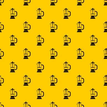 French press coffee maker pattern vector 스톡 일러스트