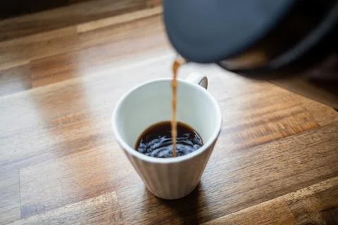 French press coffee making 3 Stock Photos