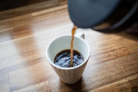 French press coffee making 8 Stock Photos