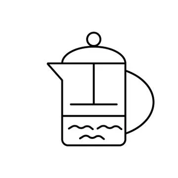 French press icon element of coffe icon for mobile concept and web apps. Thin Stock Illustration