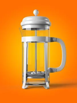 French press isolated on a background 3D rendering Stock Illustration