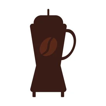 French press for making coffee in solid style 스톡 일러스트