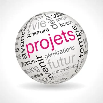 French Projects theme sphere with keywords Stock Illustration
