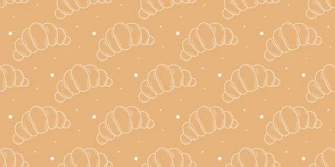 French puff pastry seamless pattern Stock Illustration