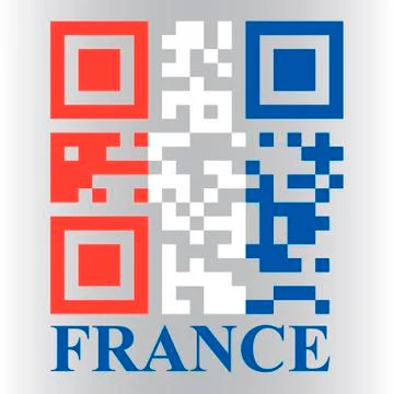 French qr code flag Stock Illustration