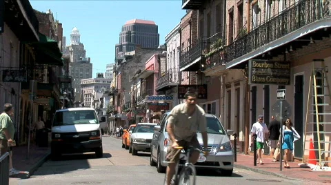 French Quarter Traffic Stock Footage 781670