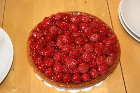 French raspberry tart Stock Photos