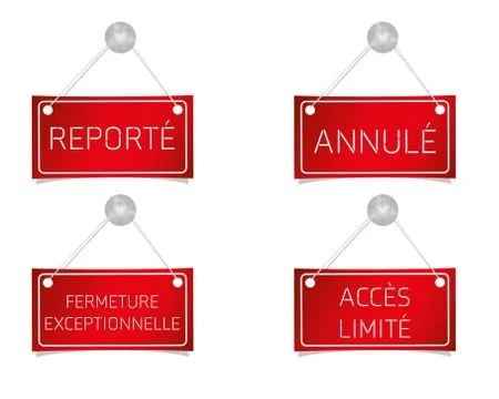 French red label set Stock Illustration