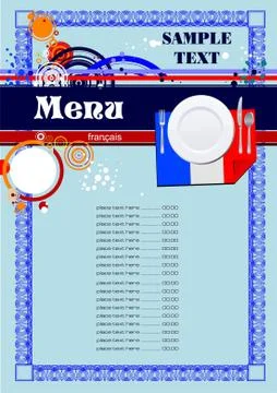 French restaurant (cafe) menu Stock Illustration