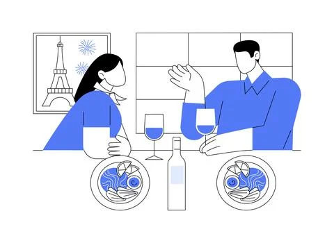 French restaurant isolated cartoon vector illustrations. Stock Illustration