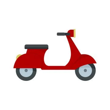 French retro scooter icon flat isolated vector Stock Illustration