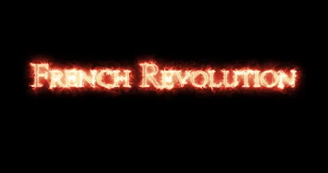 French Revolution written with fire. Loop Stock Footage 227302124