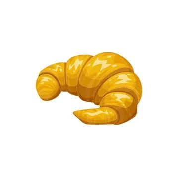 French roll isolated croissant snack, pastry food Stock Illustration