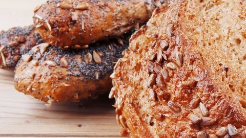 French rye breads and baguettes Video stock 88922219