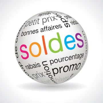 French sales theme sphere Stock Illustration