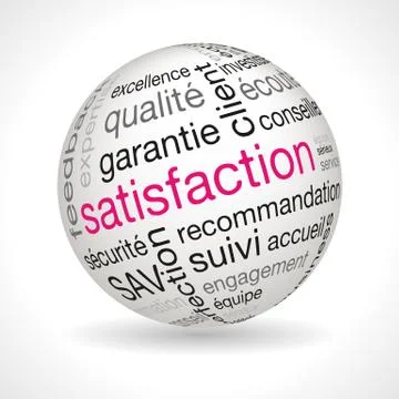 French satisfaction theme sphere with keywords Stock Illustration