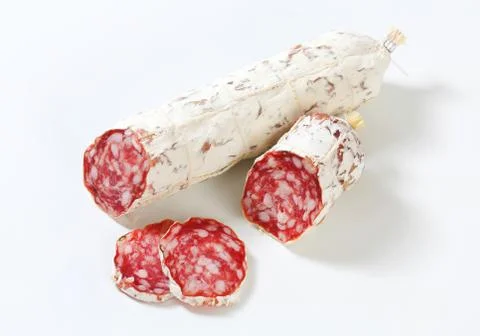 French Saucisson Sec - studio shot Stock Photos