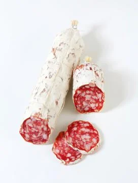 French Saucisson Sec - studio shot Stock Photos