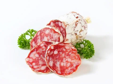 French Saucisson Sec - studio shot Stock Photos