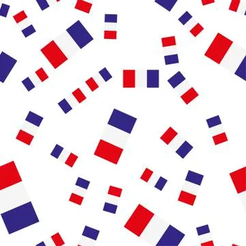 French seamless pattern with Flag. Flat vector illustration EPS 10 Stock Illustration