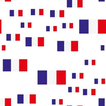 French seamless pattern with Flag. Flat vector illustration EPS 10 스톡 일러스트
