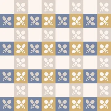 French shabby chic daisy stripevector stripe background. Kitchen linen in blue Illustrazione stock