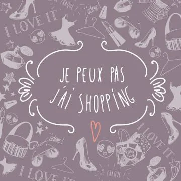 French shopping background Stock Illustration