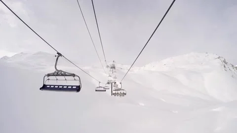 French Ski Lift Stock Footage 243195722