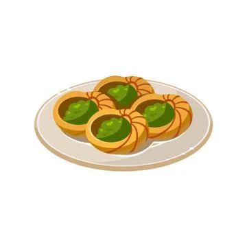 French Snail Dish. Vector Illustration Illustrazione stock