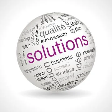French Solutions theme sphere with keywords Stock Illustration