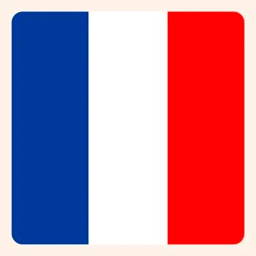 French square flag button, social media communication sign, business icon. Illustrazione stock