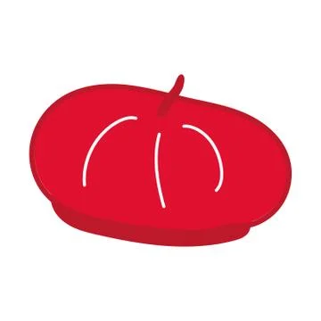 French style beret hand draw style Illustrazione stock