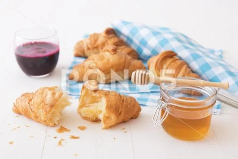 French style pastry - Croissants Stock Photos