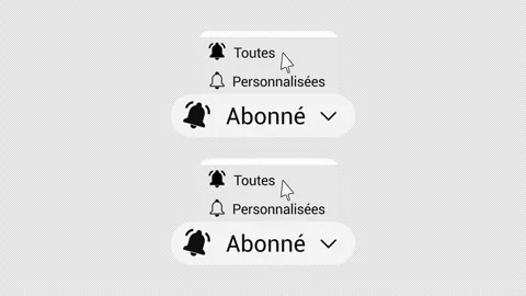 French Subscribe Button Pack - Notification Bell Options - 4K Alpha Stock Footage 329617045