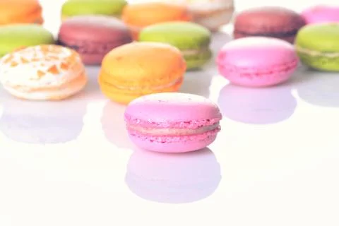 French sweet delicacy macaroons Stock Photos