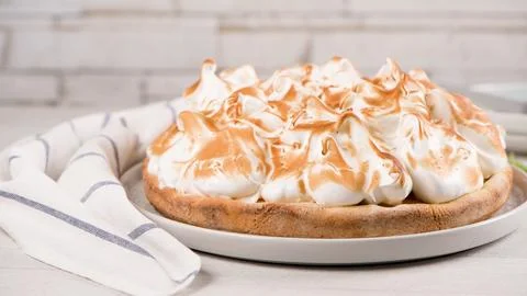 French tart with  Merengue Stock Photos