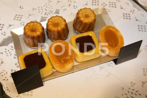 French tasty dessert in a pastry for customer Stock Photos